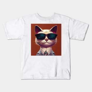 Cool Cat in Shades and a Suit Kids T-Shirt